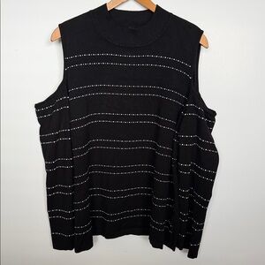 Absolutely Creative Worldwide Black Cold Shoulder Knit Top 3X Plus Size